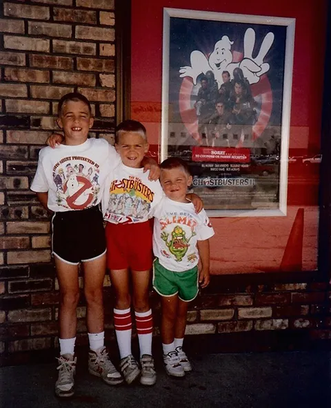 Chad Paulson and his younger brothers at the theater watching Ghostbusters II in 1989.